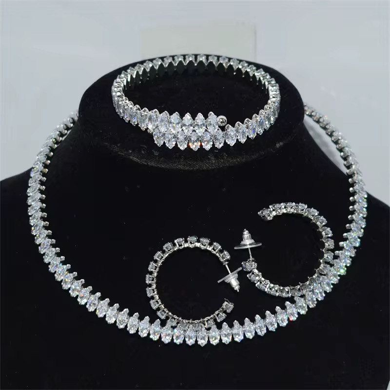 Full zircon collar choker set